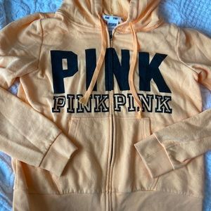 Orange zip up PINK hoodie